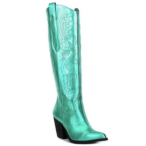 NEW GB Gianni Bini Butter-fly Metallic Cowgirl / Cowboy Western Boots in… - Picture 1 of 2